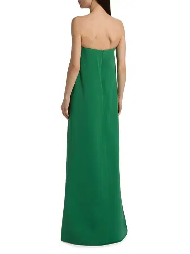 Lela Rose Women's 3D Peony-Embroidered Faille Gown | Thumbnail 5 Lela Rose Women's 3D Peony-Embroidered Faille Gown | Thumbnail 5