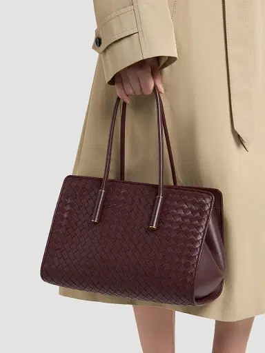 Bottega Veneta Women's Barbara Intrecciato Leather Tote Bag - Deep Mahogan Brass | Thumbnail 2 Bottega Veneta Women's Barbara Intrecciato Leather Tote Bag - Deep Mahogan Brass | Thumbnail 2