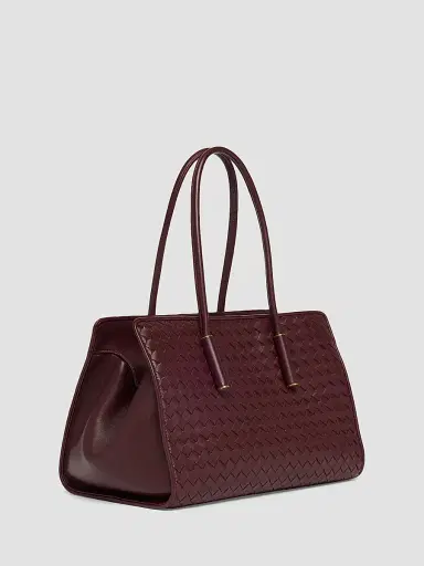 Bottega Veneta Women's Barbara Intrecciato Leather Tote Bag - Deep Mahogan Brass | Thumbnail 3 Bottega Veneta Women's Barbara Intrecciato Leather Tote Bag - Deep Mahogan Brass | Thumbnail 3