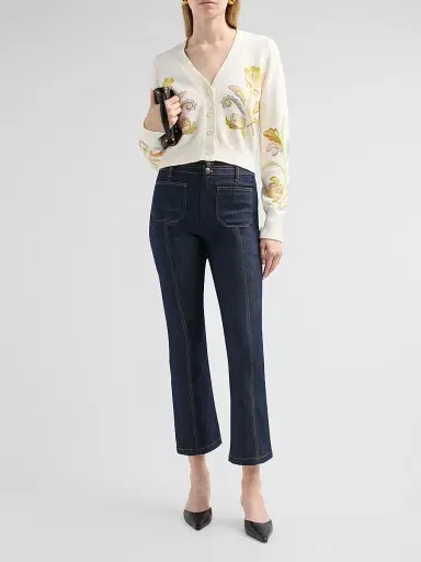 Cinq à Sept Women's Nikko Cotton Heirloom Cardigan - Starch - Size XL | Thumbnail 2