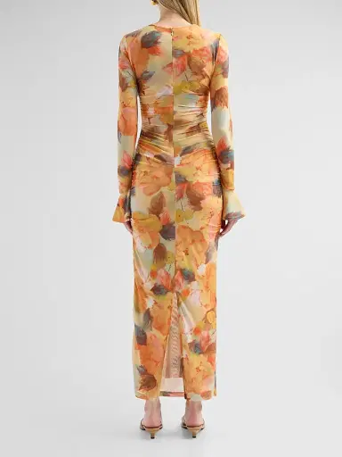 Cinq à Sept Women's Neriah Watercolor Floral Midi-Dress | Thumbnail 3 Cinq à Sept Women's Neriah Watercolor Floral Midi-Dress | Thumbnail 3