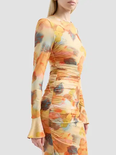 Cinq à Sept Women's Neriah Watercolor Floral Midi-Dress | Thumbnail 5 Cinq à Sept Women's Neriah Watercolor Floral Midi-Dress | Thumbnail 5