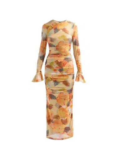 Cinq à Sept Women's Neriah Watercolor Floral Midi-Dress | Thumbnail 1 Cinq à Sept Women's Neriah Watercolor Floral Midi-Dress | Thumbnail 1