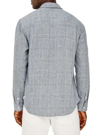 RAILS Men's Gracy Plaid Linen-Cotton Shirt - Navy White - Size XXL | Thumbnail 4 RAILS Men's Gracy Plaid Linen-Cotton Shirt - Navy White - Size XXL | Thumbnail 4