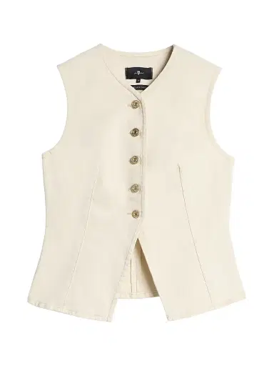7 For All Mankind Women's Denim Vest - Moondust - Size XXS | Thumbnail 1 7 For All Mankind Women's Denim Vest - Moondust - Size XXS | Thumbnail 1