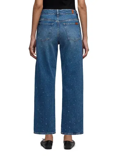 7 For All Mankind Women's Stovepipe Embellished Wide-Leg Jeans - Blue Shine - Size 32 | Thumbnail 5 7 For All Mankind Women's Stovepipe Embellished Wide-Leg Jeans - Blue Shine - Size 32 | Thumbnail 5
