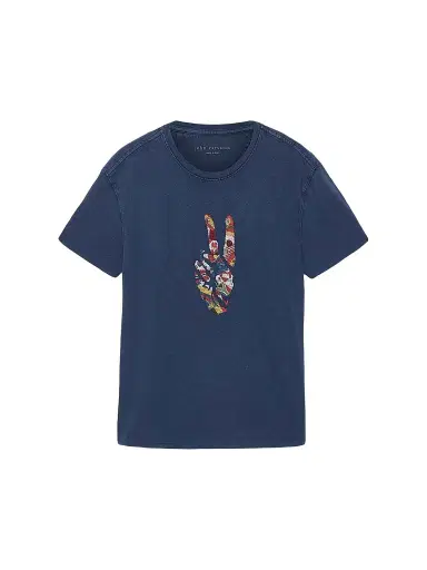 John Varvatos Star U.S.A. Men's Peace Sign Crewneck T-Shirt | Thumbnail 1 John Varvatos Star U.S.A. Men's Peace Sign Crewneck T-Shirt | Thumbnail 1