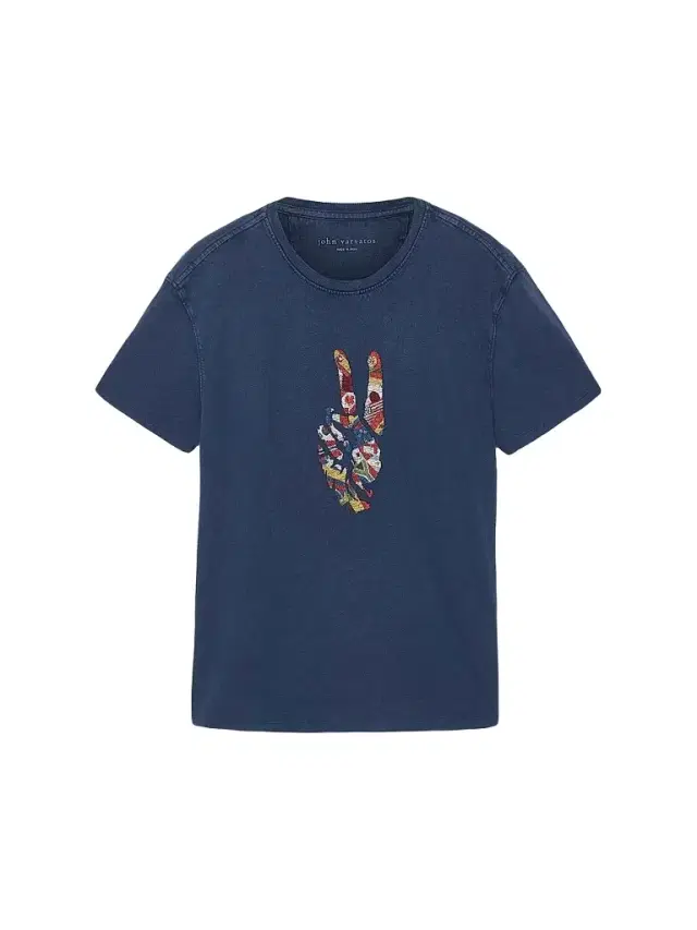 Men's Peace Sign Crewneck T-Shirt - Indigo