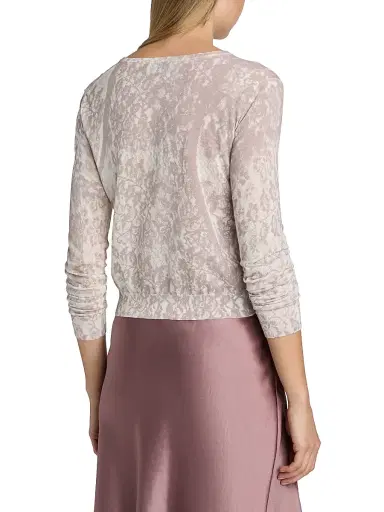 Vince Women's Floral Cotton-Blend Cardigan - Mauve Lilac Lace - Size XXS | Thumbnail 5