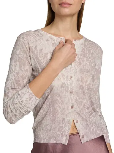 Vince Women's Floral Cotton-Blend Cardigan - Mauve Lilac Lace - Size XXS | Thumbnail 6