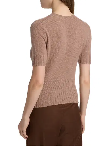 Vince Women's Wool-Cashmere Short-Sleeve Sweater - Toffee - Size XXS | Thumbnail 5 Vince Women's Wool-Cashmere Short-Sleeve Sweater - Toffee - Size XXS | Thumbnail 5