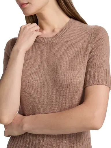 Vince Women's Wool-Cashmere Short-Sleeve Sweater - Toffee - Size XXS | Thumbnail 6 Vince Women's Wool-Cashmere Short-Sleeve Sweater - Toffee - Size XXS | Thumbnail 6