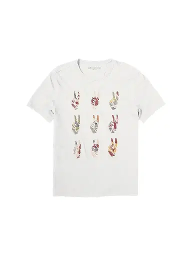 John Varvatos Star U.S.A. Men's Multi Peace Hand Crewneck T-Shirt | Thumbnail 1