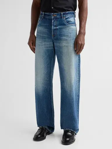 Alexander McQueen Men's Five-Pocket Relaxed-Fit Jeans - Blue Washed - Size 38 | Thumbnail 4 Alexander McQueen Men's Five-Pocket Relaxed-Fit Jeans - Blue Washed - Size 38 | Thumbnail 4