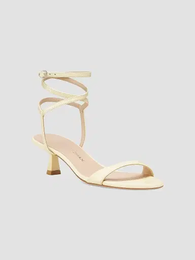 Stuart Weitzman Women's Nudist Wrap 50MM Leather Sandals - Lemon Chiffon | Thumbnail 2 Stuart Weitzman Women's Nudist Wrap 50MM Leather Sandals - Lemon Chiffon | Thumbnail 2