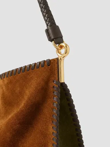 Veronica Beard Women's Vida Colorblocked Suede Shoulder Bag | Thumbnail 6