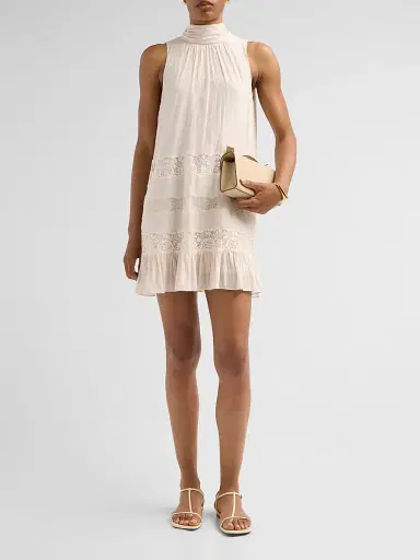Ramy Brook Women's Samantha Tiered Lace Mini Dress - Bone - Size Large | Thumbnail 2 Ramy Brook Women's Samantha Tiered Lace Mini Dress - Bone - Size Large | Thumbnail 2