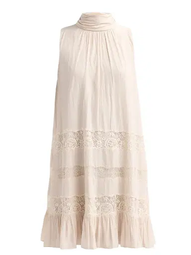 Ramy Brook Women's Samantha Tiered Lace Mini Dress - Bone - Size Large | Thumbnail 1 Ramy Brook Women's Samantha Tiered Lace Mini Dress - Bone - Size Large | Thumbnail 1