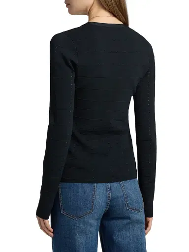 Ramy Brook Women's Astra Pointelle-Knit Cardigan - Black - Size XL | Thumbnail 5