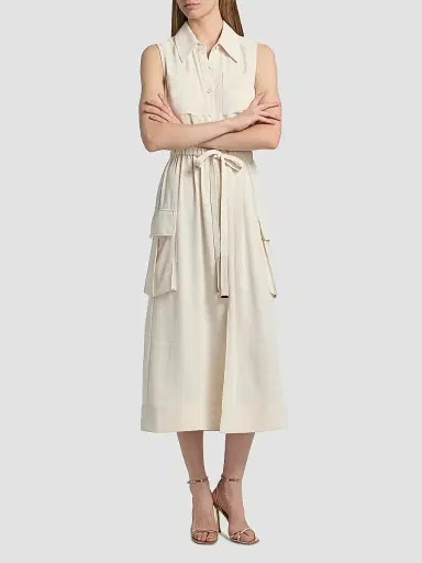 Ramy Brook Women's Payton Drawstring-Waist Sleeveless Midi-Dress - Bone - Size XL | Thumbnail 3 Ramy Brook Women's Payton Drawstring-Waist Sleeveless Midi-Dress - Bone - Size XL | Thumbnail 3