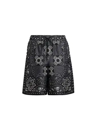 AMIRI Men's Printed Silk Drawstring Shorts - Black - Size XS | Thumbnail 1