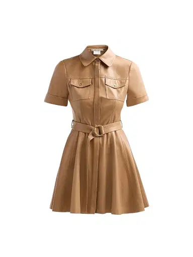 Alice + Olivia Women's Lucy Faux Leather Belted Mini Shirtdress | Thumbnail 1 Alice + Olivia Women's Lucy Faux Leather Belted Mini Shirtdress | Thumbnail 1