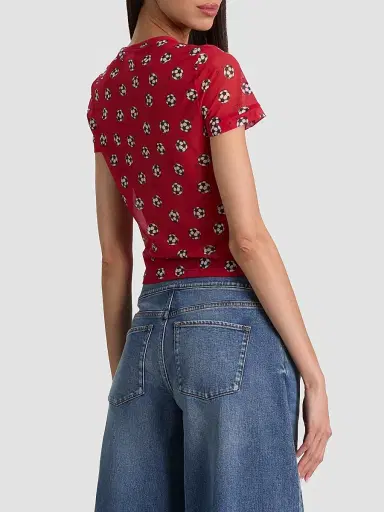 Alice + Olivia Women's Tess Soccer-Print T-Shirt - Gold Hibiscus - Size XL | Thumbnail 3 Alice + Olivia Women's Tess Soccer-Print T-Shirt - Gold Hibiscus - Size XL | Thumbnail 3