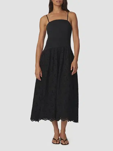 Joe's Jeans Women's The Mara Cotton Maxi Dress - Black - Size XS | Thumbnail 2