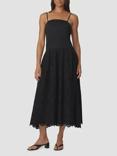 Joe's Jeans Women's The Mara Cotton Maxi Dress - Black - Size XS | Thumbnail 4