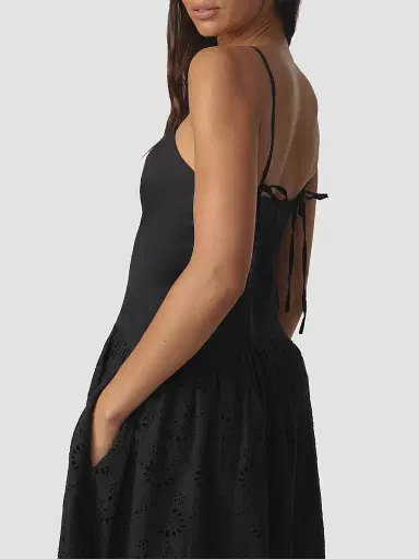 Joe's Jeans Women's The Mara Cotton Maxi Dress - Black - Size XS | Thumbnail 6