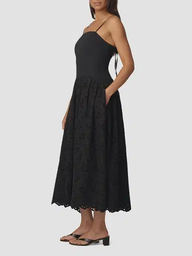 Joe's Jeans Women's The Mara Cotton Maxi Dress - Black - Size XS | Thumbnail 7