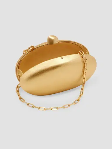 Cult Gaia Women's Eviana Hard-Case Metallic Leather Clutch - Brass | Thumbnail 4 Cult Gaia Women's Eviana Hard-Case Metallic Leather Clutch - Brass | Thumbnail 4