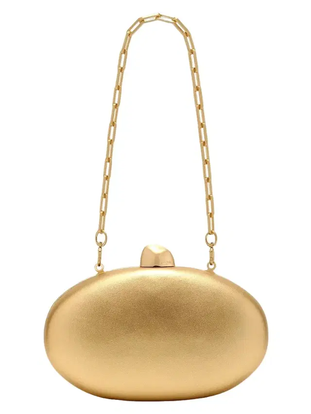 Cult Gaia Women's Eviana Hard-Case Metallic Leather Clutch - Brass
