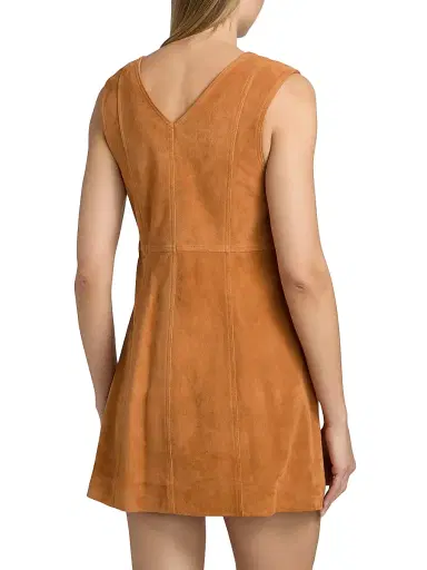 Ulla Johnson Women's Sloane Suede Minidress - Cognac - Size 12 | Thumbnail 5
