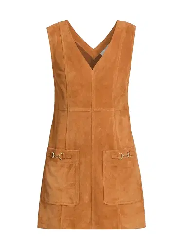 Ulla Johnson Women's Sloane Suede Minidress - Cognac - Size 12 | Thumbnail 1