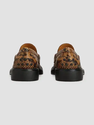 Tod's Women's Snakeskin-Print Leather Penny Loafers - Dark Brown - Size 11 | Thumbnail 2 Tod's Women's Snakeskin-Print Leather Penny Loafers - Dark Brown - Size 11 | Thumbnail 2
