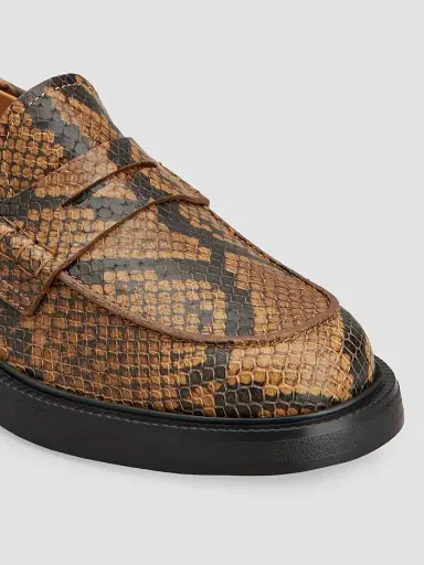 Tod's Women's Snakeskin-Print Leather Penny Loafers - Dark Brown - Size 11 | Thumbnail 3 Tod's Women's Snakeskin-Print Leather Penny Loafers - Dark Brown - Size 11 | Thumbnail 3