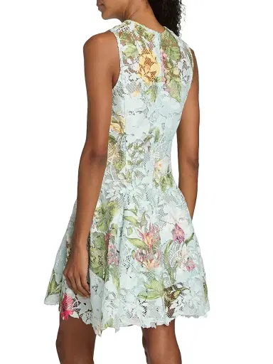 Oscar de la Renta Women's Floral Print Lace Minidress | Thumbnail 5