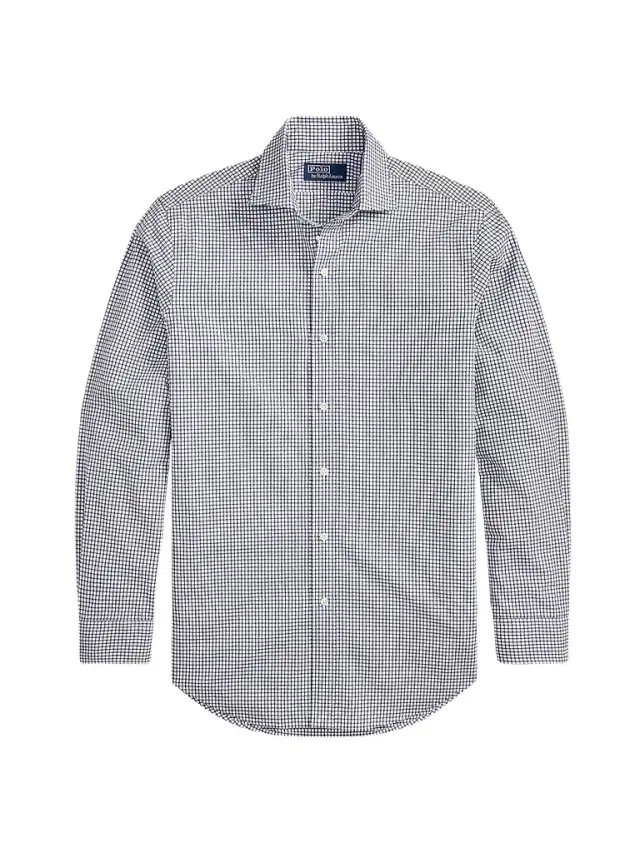 Men's Glen Plaid Poplin Classic-Fit Shirt - Navy White