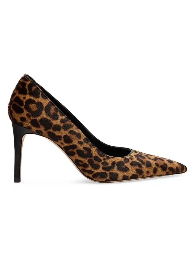 Women's Stuart Power 85MM Leopard-Print Calf Hair Pumps - Classic Lite
