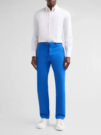 Kiton Men's Stretch Tapered Leg Flat-Front Trousers | Thumbnail 2 Kiton Men's Stretch Tapered Leg Flat-Front Trousers | Thumbnail 2