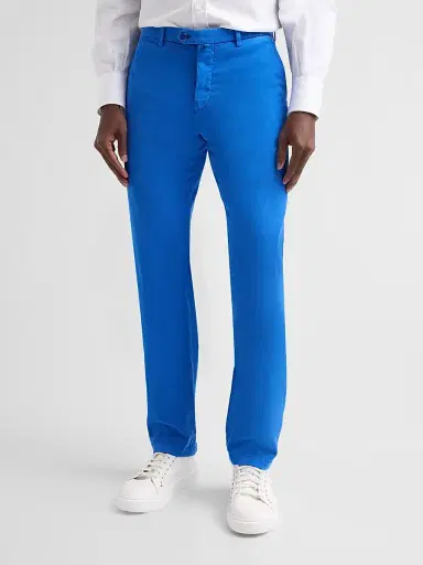 Kiton Men's Stretch Tapered Leg Flat-Front Trousers | Thumbnail 4 Kiton Men's Stretch Tapered Leg Flat-Front Trousers | Thumbnail 4