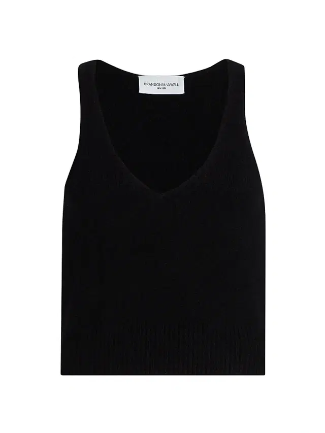 Brandon Maxwell Women's The Reese V-Neck Knit Tank - Black