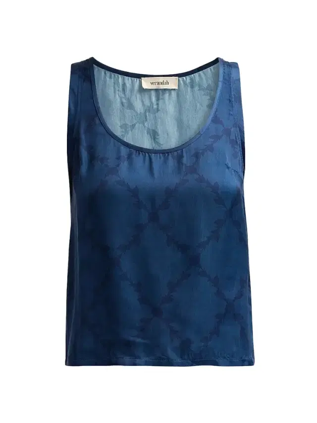 Verandah Women's Ammama Argyle Satin Tank - Navy