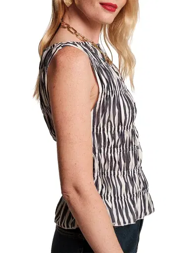 Frances Valentine Women's Jane Striped Smocked Top | Thumbnail 2 Frances Valentine Women's Jane Striped Smocked Top | Thumbnail 2
