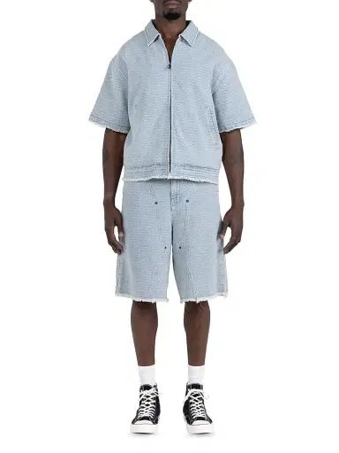 Honor The Gift Men's Raw-Edge Denim Shorts | Thumbnail 2