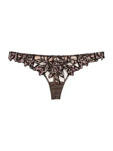 Fleur du Mal Women's Lily Embroidered Hipster Thong | Thumbnail 1 Fleur du Mal Women's Lily Embroidered Hipster Thong | Thumbnail 1