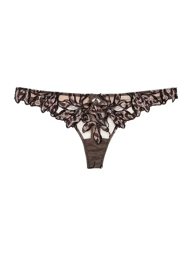 Women's Lily Embroidered Hipster Thong - Leopard Lily