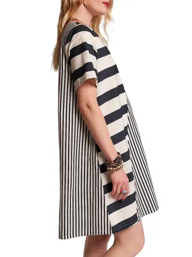 Frances Valentine Women's Schooner Splice Striped Minidress - Navy Oyster - Size XL | Thumbnail 3 Frances Valentine Women's Schooner Splice Striped Minidress - Navy Oyster - Size XL | Thumbnail 3