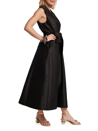 Frances Valentine Women's Lucia Wrap Midi-Dress - Black | Thumbnail 3 Frances Valentine Women's Lucia Wrap Midi-Dress - Black | Thumbnail 3
